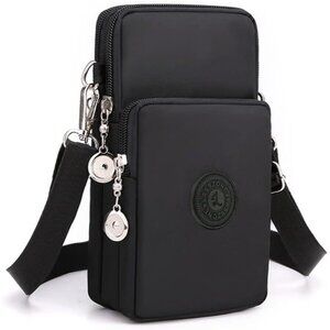 Women's Black 4 Small Crossbody Waterproof Nylon Purses Mini Shoulder Travel Bag